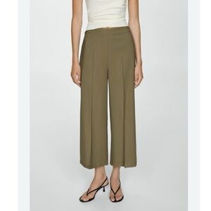 Vince Crop Wide Leg Pants in Dark Artichoke